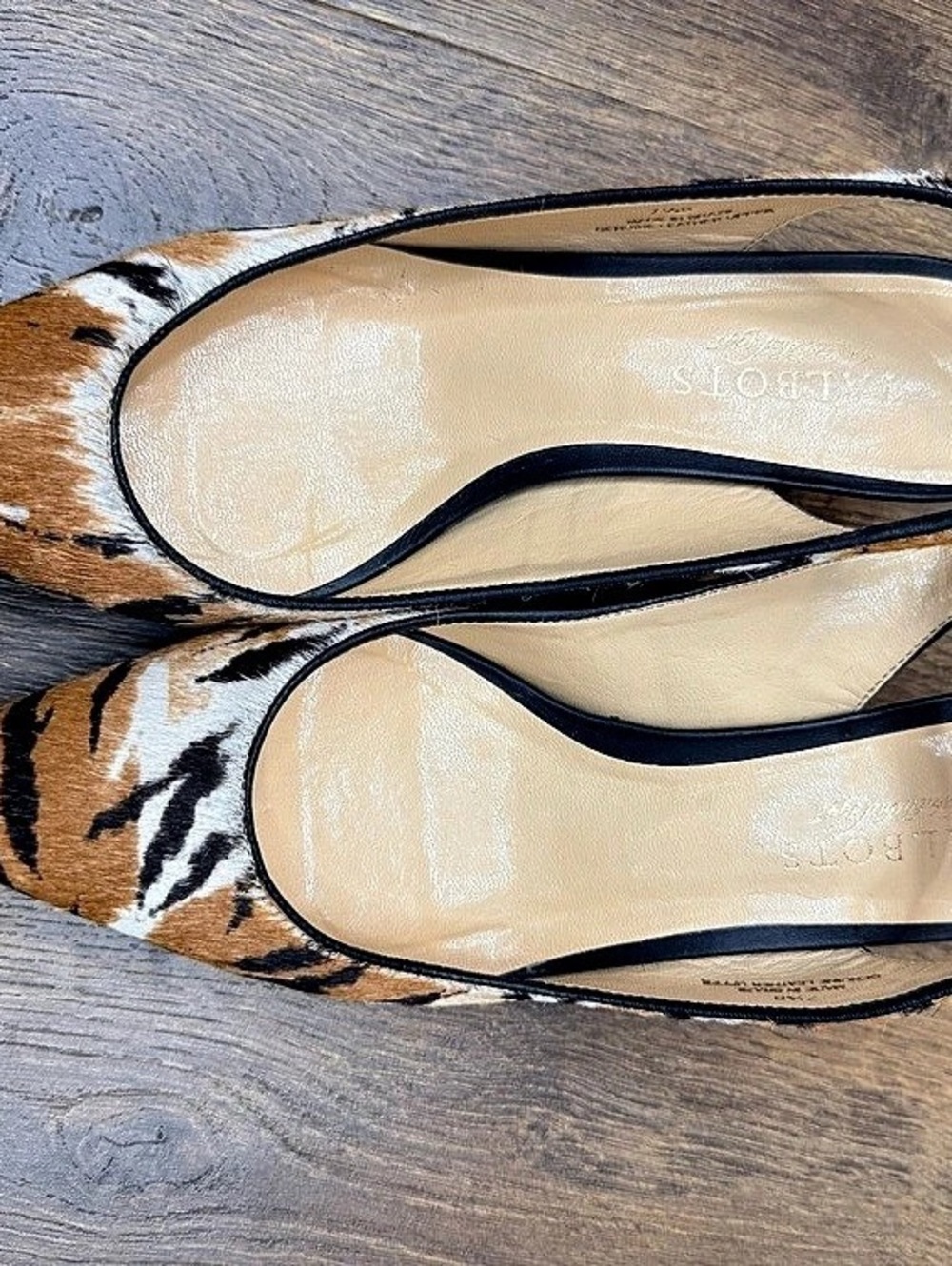 Talbots Real Genuine Calf Hair Tiger Print Slingback Pumps